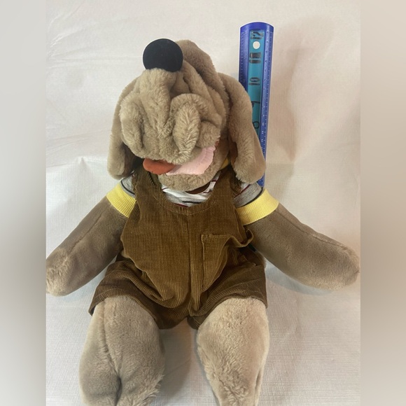 WRINKLES Dog Hand Puppet Plush Ganz Bros Brown 16” Shirt/Overalls Vintage 1981 - Picture 13 of 14